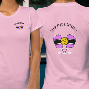 Nombre personalizado Camiseta Rosa-Pickleball
