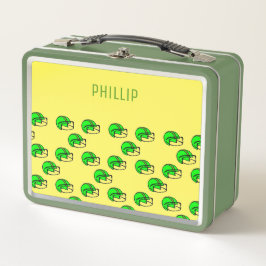 Nombre personalizado casco de fútbol verde amarill