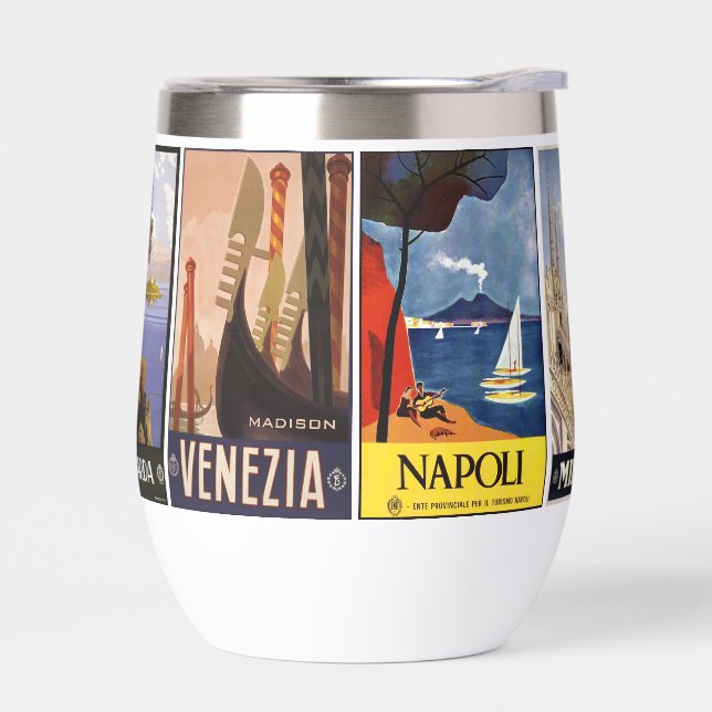 Nombre Personalizado Collage de Viajes Italianos V (Izquierdo)