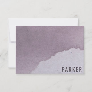 Nombre personalizado color de agua púrpura tarjeta
