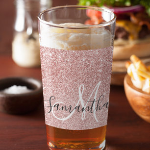 Nombre Personalizado con Brillo de Purpurina Rosa 