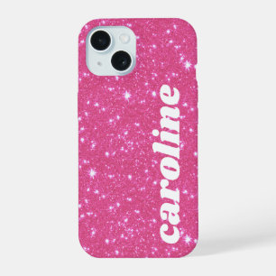 Nombre Personalizado con Brillo de Purpurina Rosa