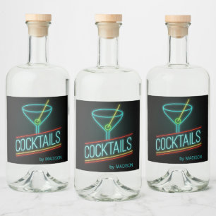 Nombre personalizado conjunto de etiquetas COCTAIL