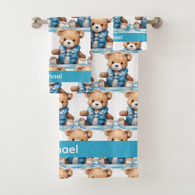 Nombre personalizado conjunto de toallas de baño d (In situ)