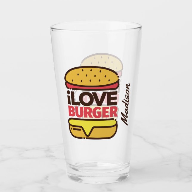 Nombre personalizado Cristal de pinza Burger Lover (Anverso)