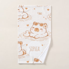 Nombre Personalizado Cute Capybara Con Gafas De So