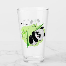 Nombre personalizado Cute Pandas pint glass 2/2