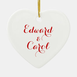 Nombre personalizado de adorno cardíaco cerámico p