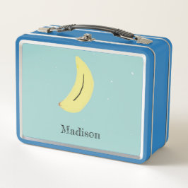 Nombre personalizado de banana pintada en azul