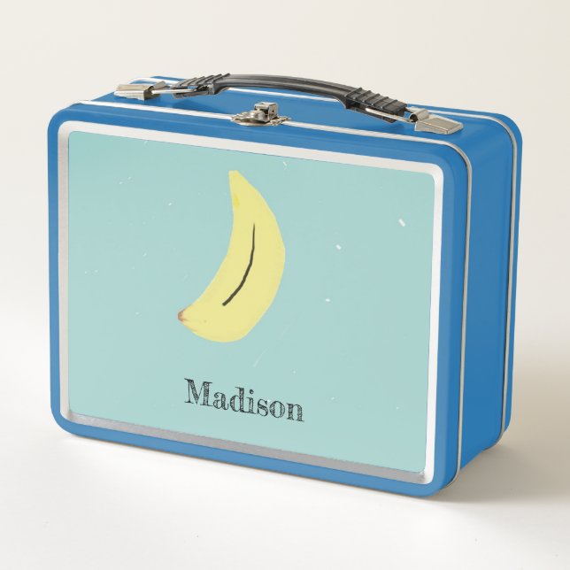Nombre personalizado de banana pintada en azul (Anverso)