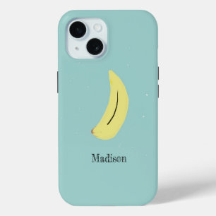 Nombre personalizado de banana pintada en azul