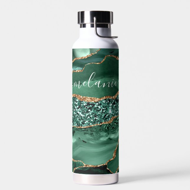 Nombre personalizado de botella de agua de oro ver (Izquierdo)