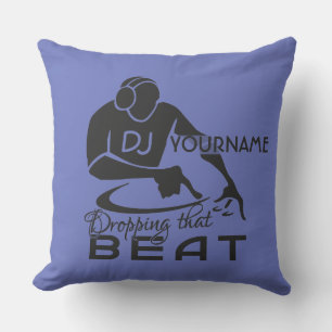 Nombre personalizado de DJ y almohada de lanzamien