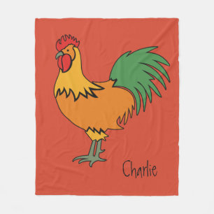 Nombre personalizado de gallo y mantas de pulga de