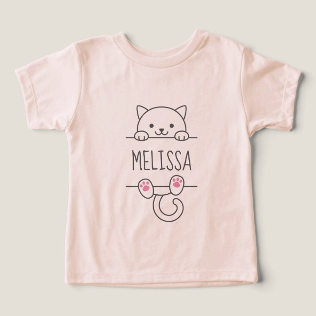 Nombre personalizado de gato blanco (Diseño delantero )