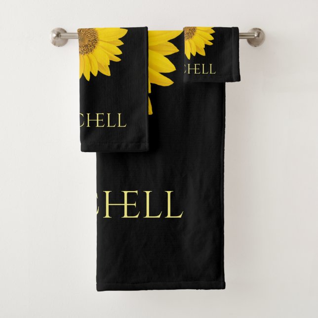 Nombre personalizado de girasol amarillo negro (In situ)