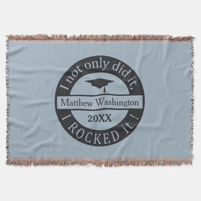 Nombre personalizado de graduación y manta de lanz (Anverso)