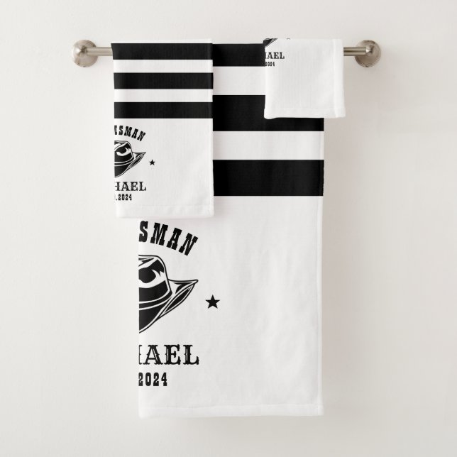 Nombre personalizado de Groomsmen, Gorra de Cowboy (In situ)