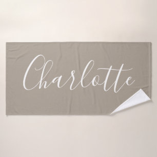 Nombre personalizado de guión minimalista Taupe Br