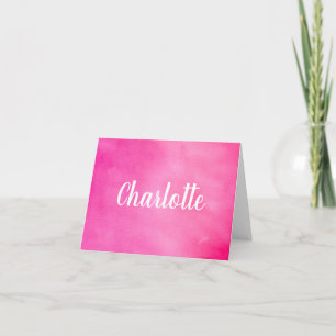 Nombre personalizado de la acuarela rosa rosada de
