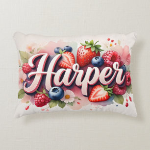 Nombre personalizado de la almohada de la flor de 