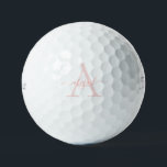 Nombre personalizado de la bandeja inicial y bolas<br><div class="desc">Nombre del personalizado Peach y bola de golf inicial del Titleist VI.</div>