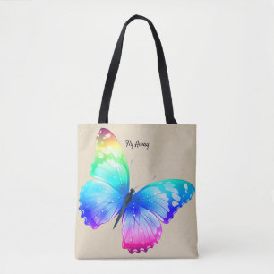 Nombre personalizado de la bolsa de Tote de maripo
