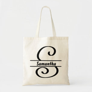nombre personalizado de la bolsa de tote, letra pe