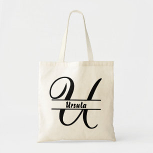 nombre personalizado de la bolsa de tote, letra pe