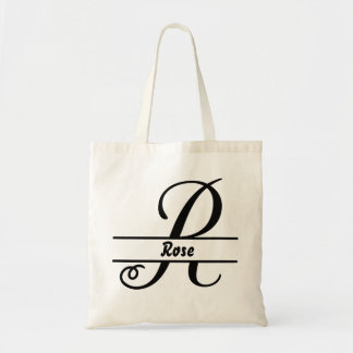 nombre personalizado de la bolsa de tote, letra pe