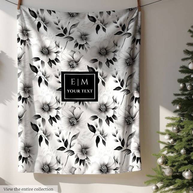 Nombre personalizado de la manta botánica neutra m (Modern neutral botanical blanket custom name)