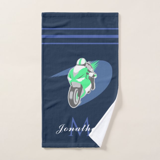 Nombre personalizado de la motocicleta deportiva v (Toalla de mano)