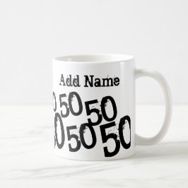 Nombre personalizado de la taza de cumpleaños 50 n