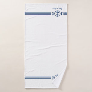 Nombre personalizado de la toalla de baño de ancla