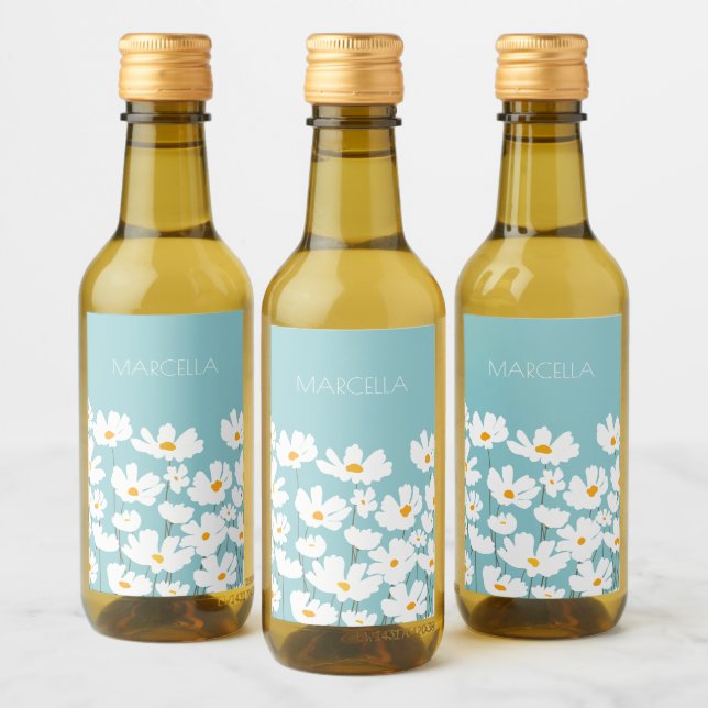 Nombre personalizado de las flores de cosmos blanc (Botellas)