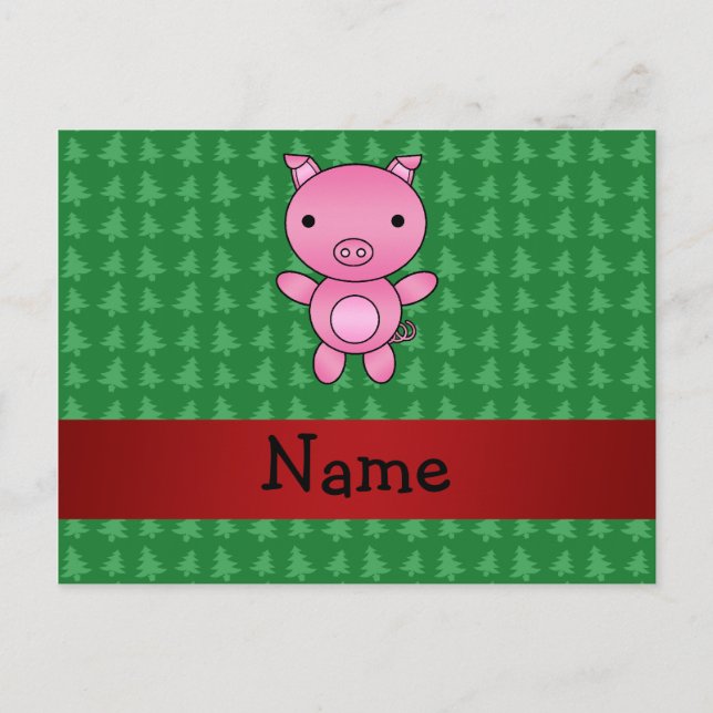 Nombre personalizado de los cerdos de navidad verd (Anverso)