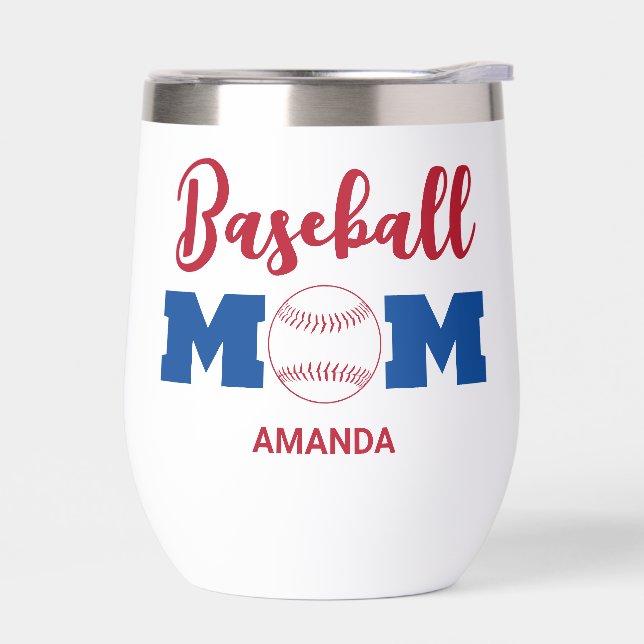 Nombre personalizado de mamá de béisbol (Izquierdo)