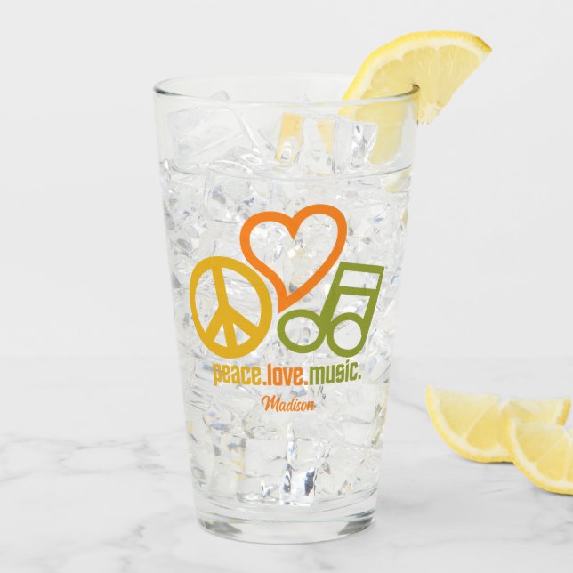 Nombre personalizado de Peace Love Music (Reverso (hielo))