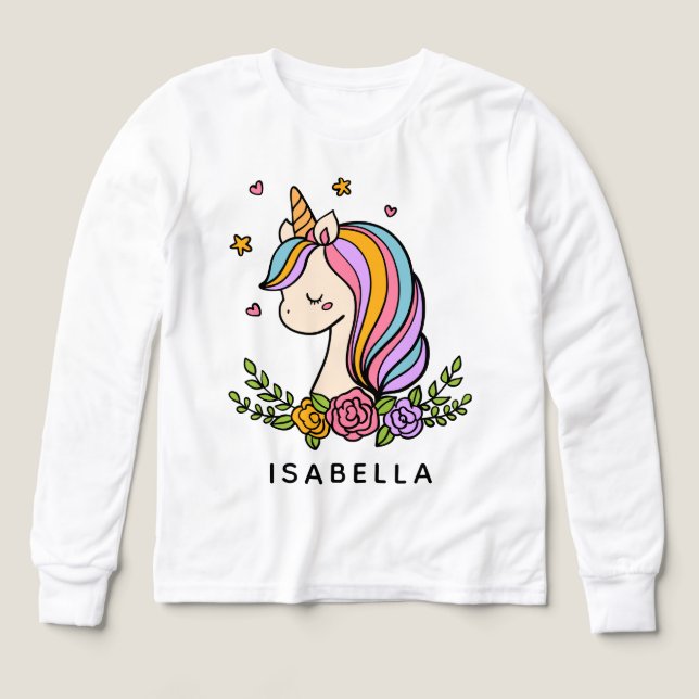 Nombre Personalizado De Unicorn Cute Whimsical Gir (Diseño frontal)