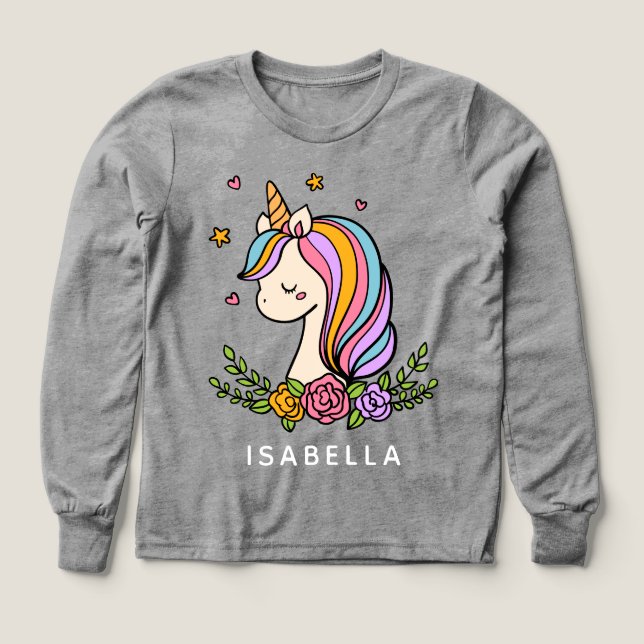 Nombre Personalizado De Unicorn Cute Whimsical Gir (Diseño frontal)