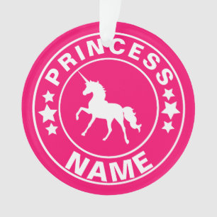 Nombre personalizado de Unicorn princesa ornamento