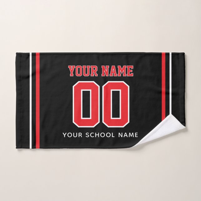 Nombre personalizado de voleibol y número de camis (Toalla de mano)
