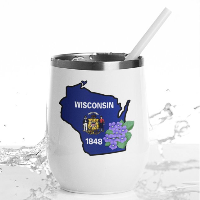 Nombre personalizado de Wisconsin Flag y Flower Bl (Subido por el creador)
