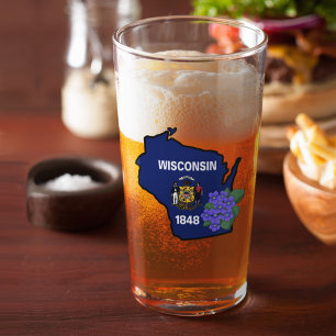 Nombre personalizado de Wisconsin Flag y Flower Bl