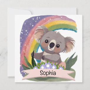 Nombre personalizado del bebé de Koala Arcoiris