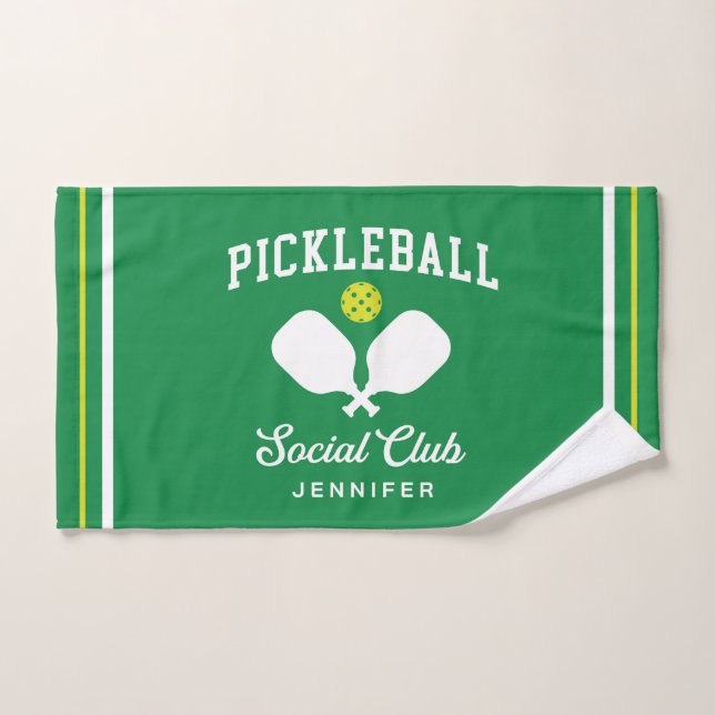 Nombre personalizado del club social Green Pickleb (Toalla de mano)