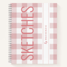 Nombre personalizado del libro de esbozos rosados