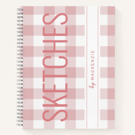 Nombre personalizado del libro de esbozos rosados