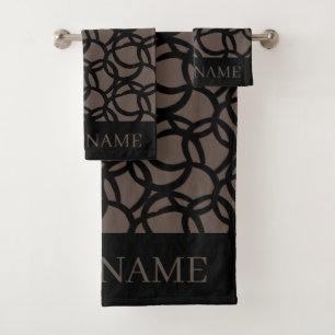 Nombre personalizado del patrón negro y marrón abs