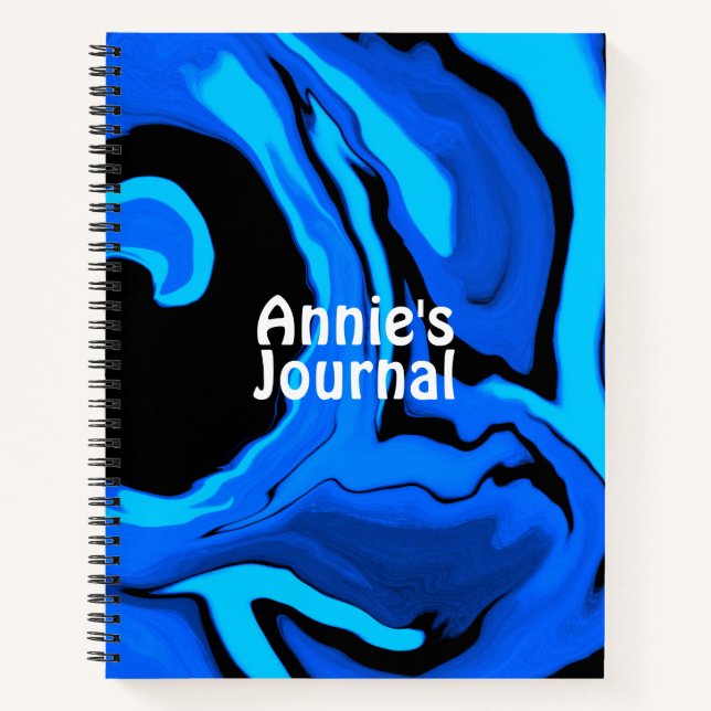 Nombre personalizado Diario de arte líquido (azul) (Anverso)